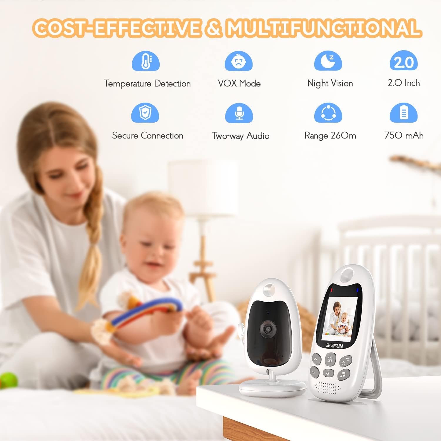 دوربین اتاق کودک BOIFUN مدل VB610 - تصویر 2