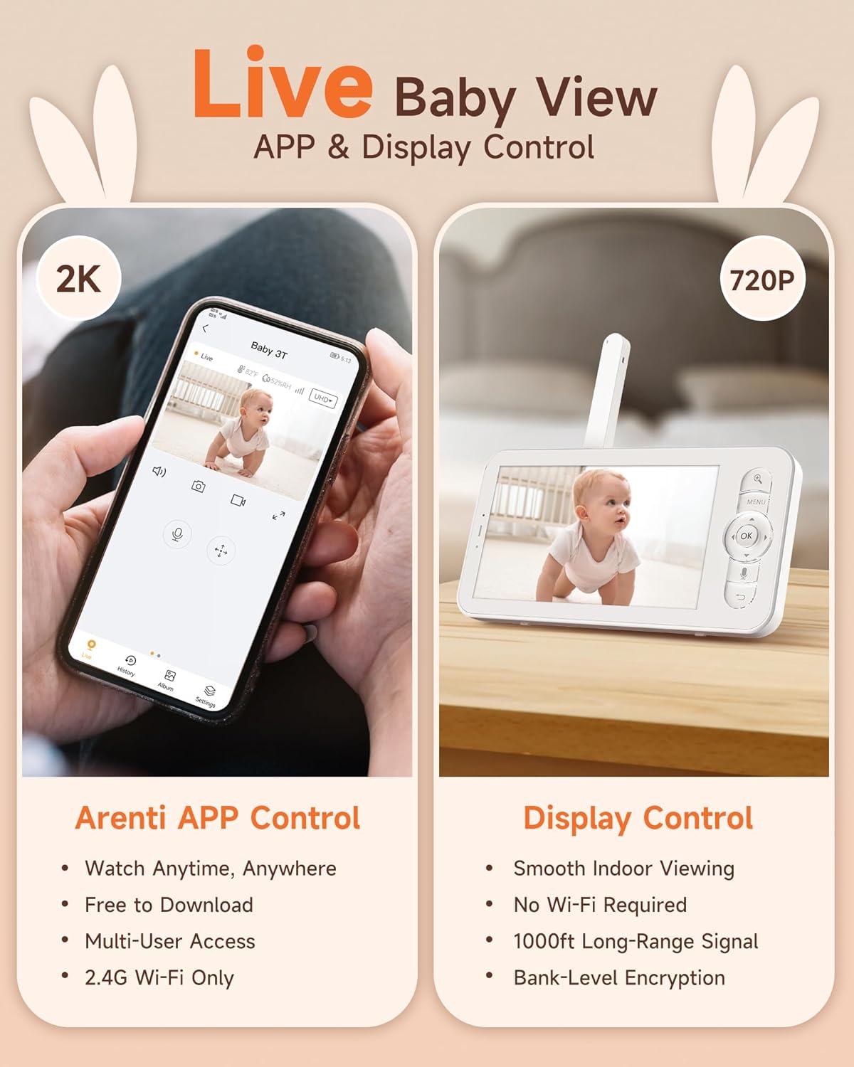 دوربین اتاق کودک Arenti مدل Alnanny 2-cam kit - تصویر 2