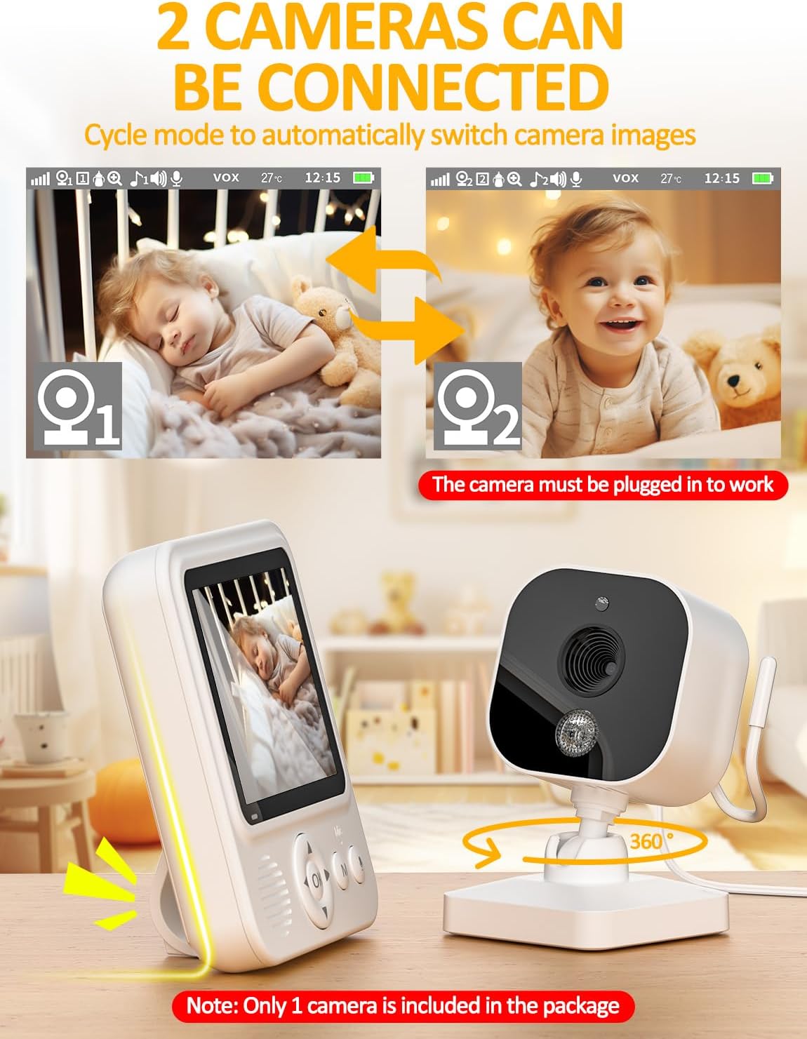 دوربین اتاق کودک OBVHNUA مدل ABM900 - تصویر 4